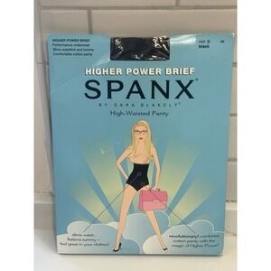 Spanx Higher Power Brief Size D Black High-Waisted Panty Slimming Shaping New